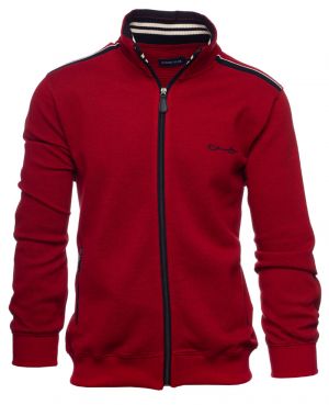 Thick Piqu Knit Zip-Up Jacket with High Collar - Made in Portugal