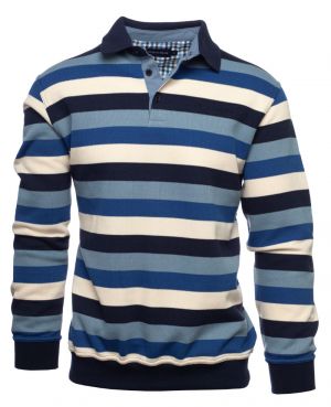 Blue striped polo shirt - Made in Portugal