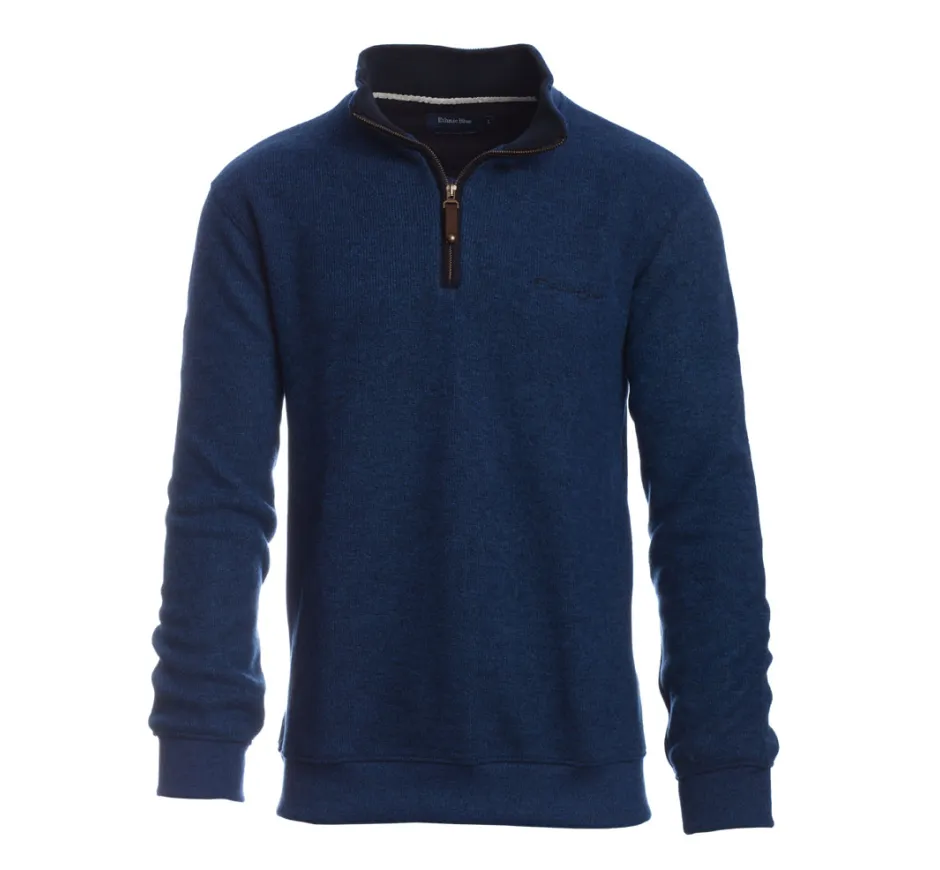 Sweat col zip uni BLEU ROI PREMIUM