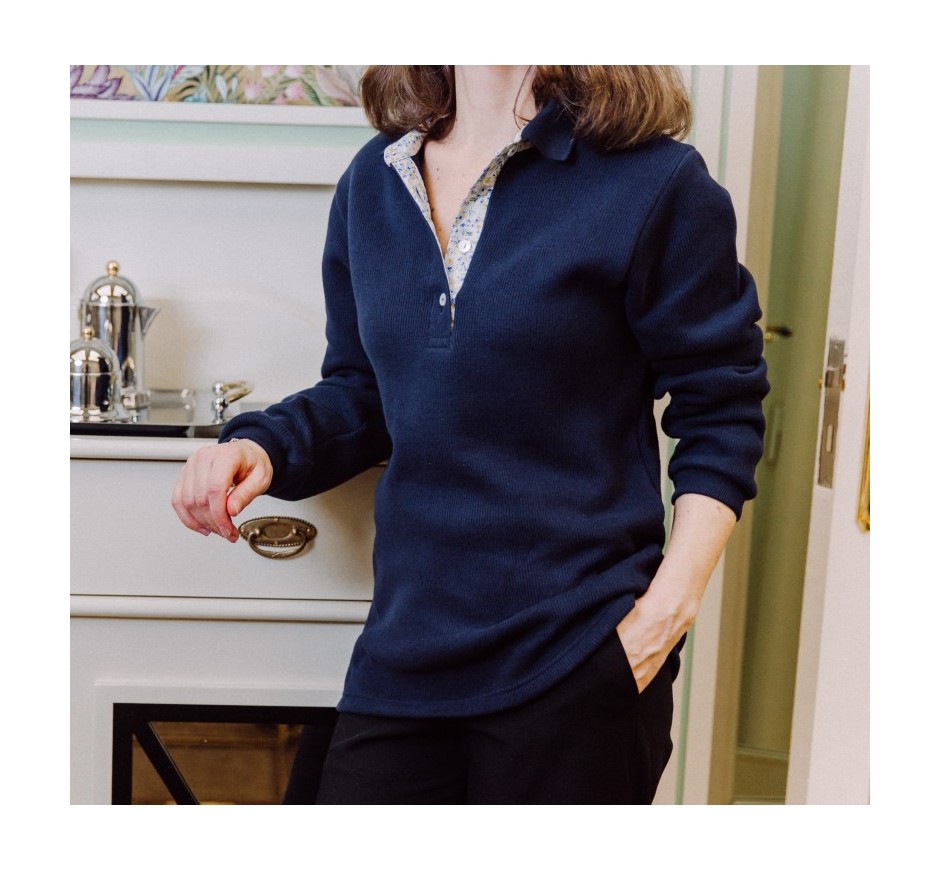 Women's Signature Long Sleeve Polo - Soft Touch | Ethnic Blue
