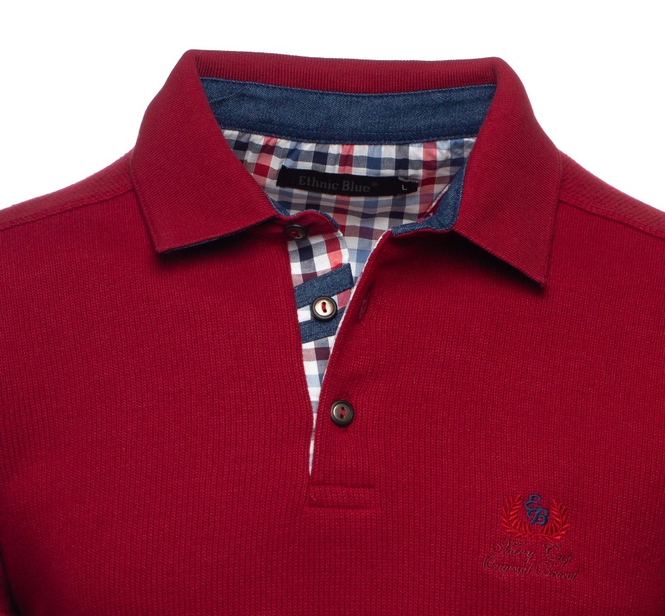 Men's Signature Polo with Elbow Patches - Soft Knit | Ethnic Blue