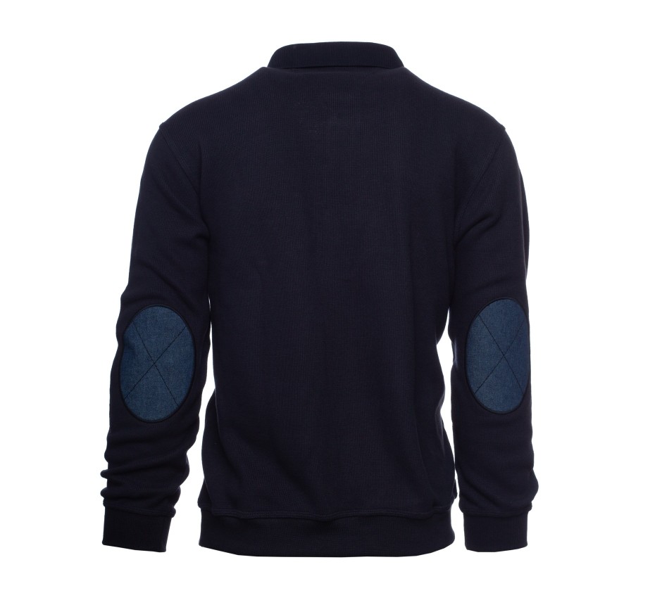 Polo Signature Homme avec Coudières Maille Douce | Ethnic Blue