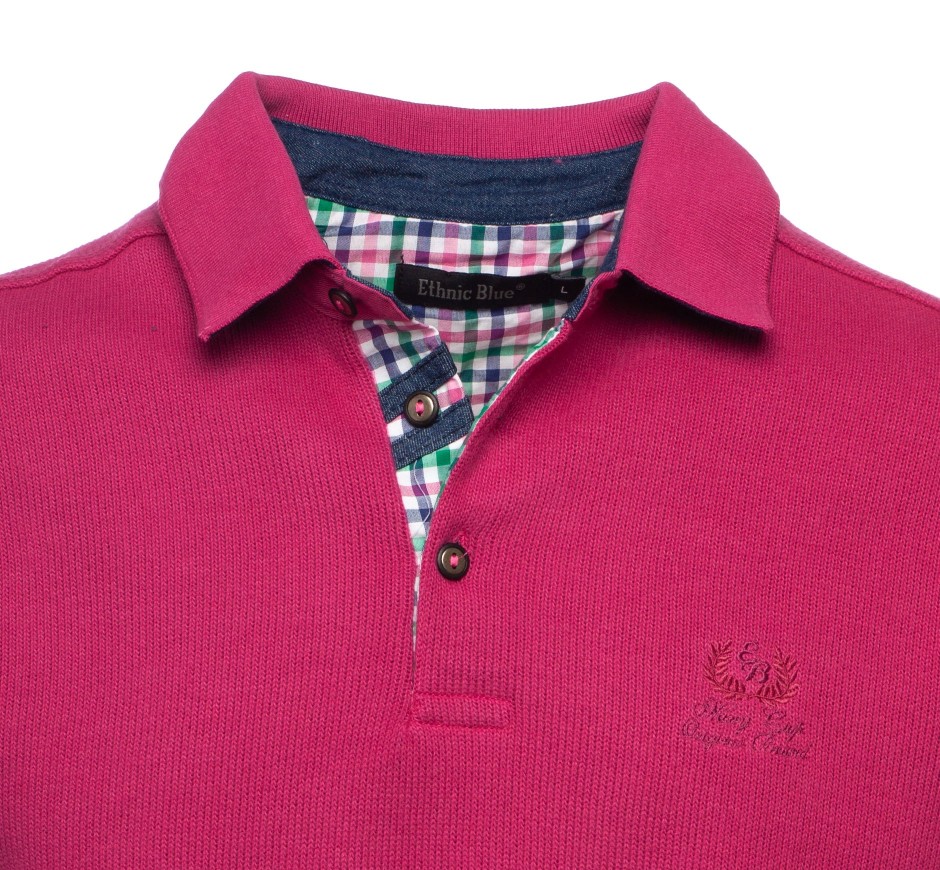 Polo Signature Homme avec Coudières Maille Douce | Ethnic Blue