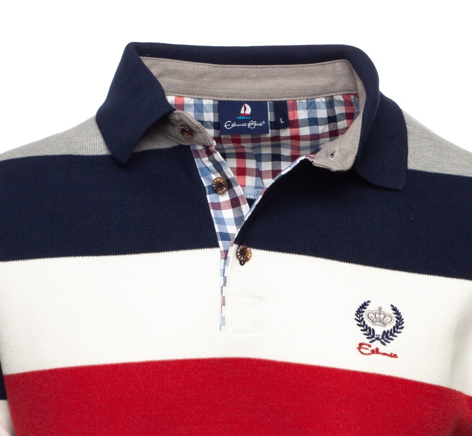 Polo rayé iconique en maille douce Portugal