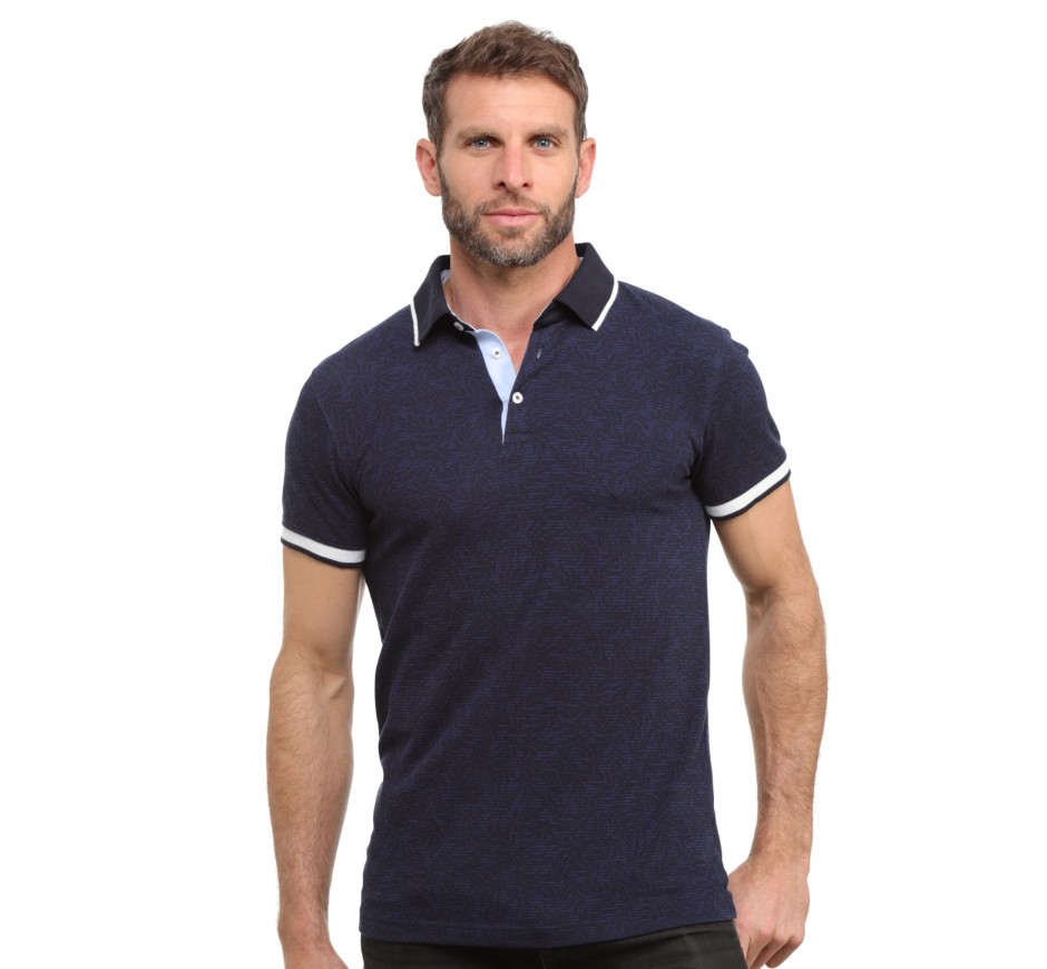 Polo Maille Piquée Imprimé Végétal
