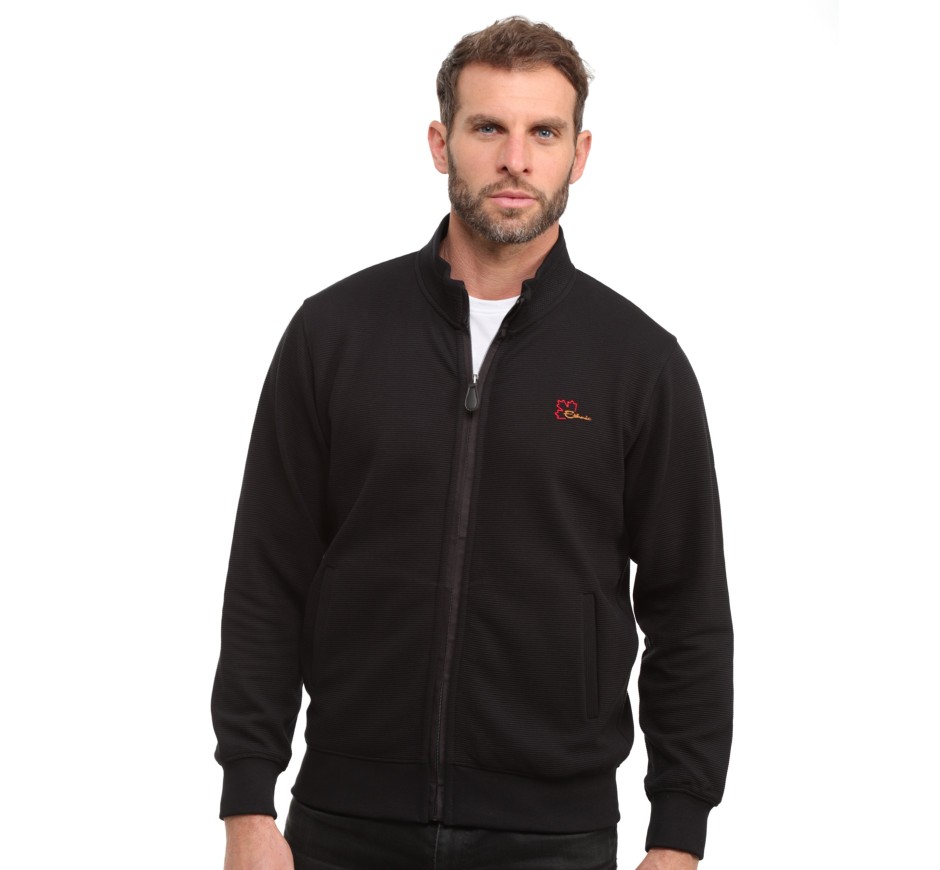 Veste homme maille ottoman rouge, 2 poches