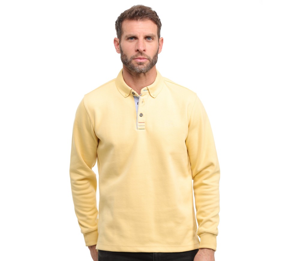 Polo uni manches longues JAUNE