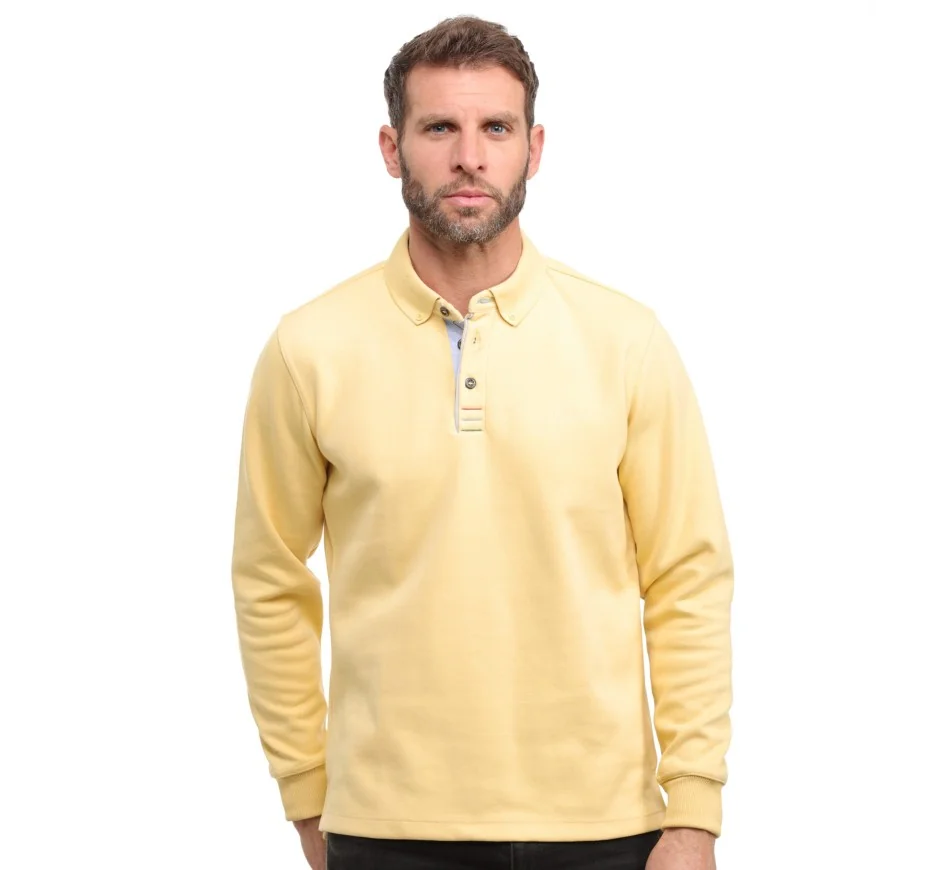 Polo uni manches longues JAUNE