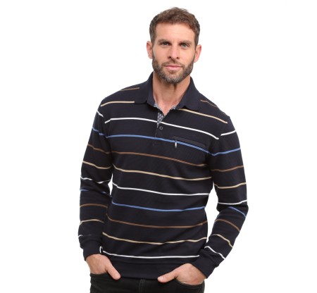 Polo rayé maille ottoman