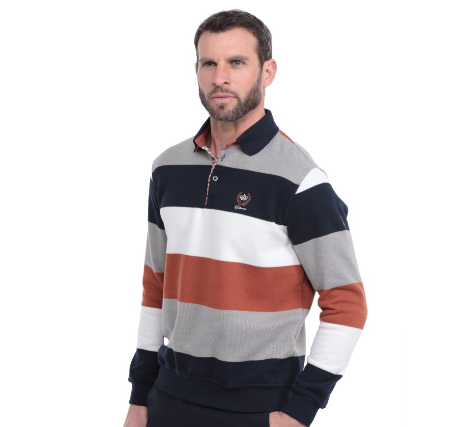 Polo rayé iconique en maille douce Portugal