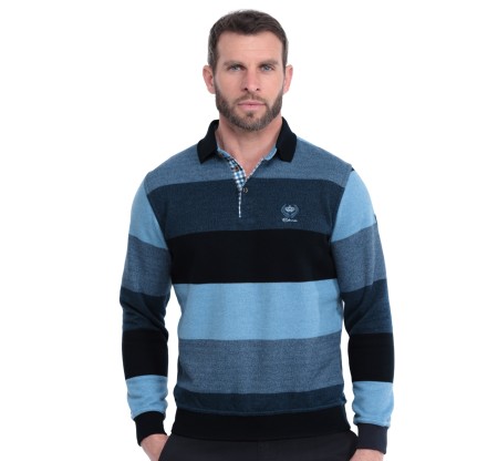 Polo rayé iconique en maille douce Portugal