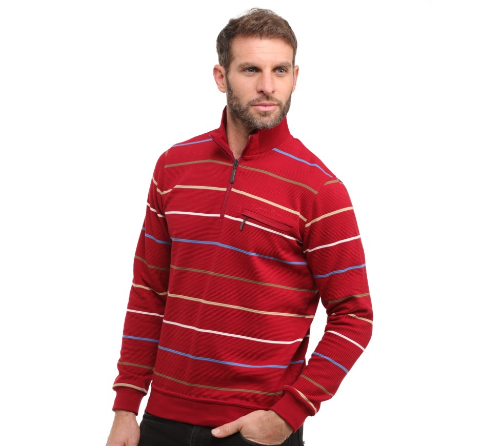 Sweat zippé en maille ottoman