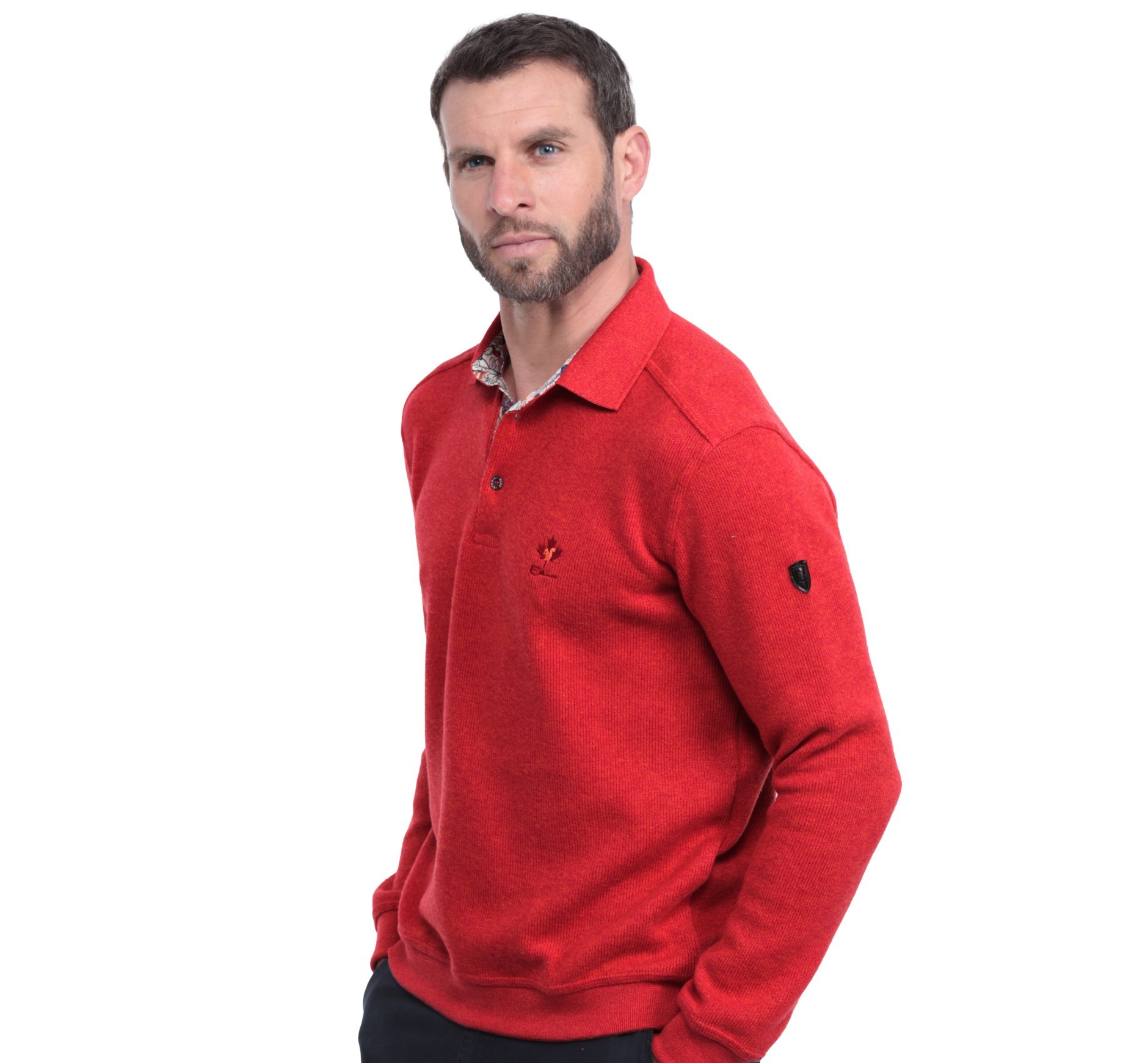 Contrast Placket Button Polo