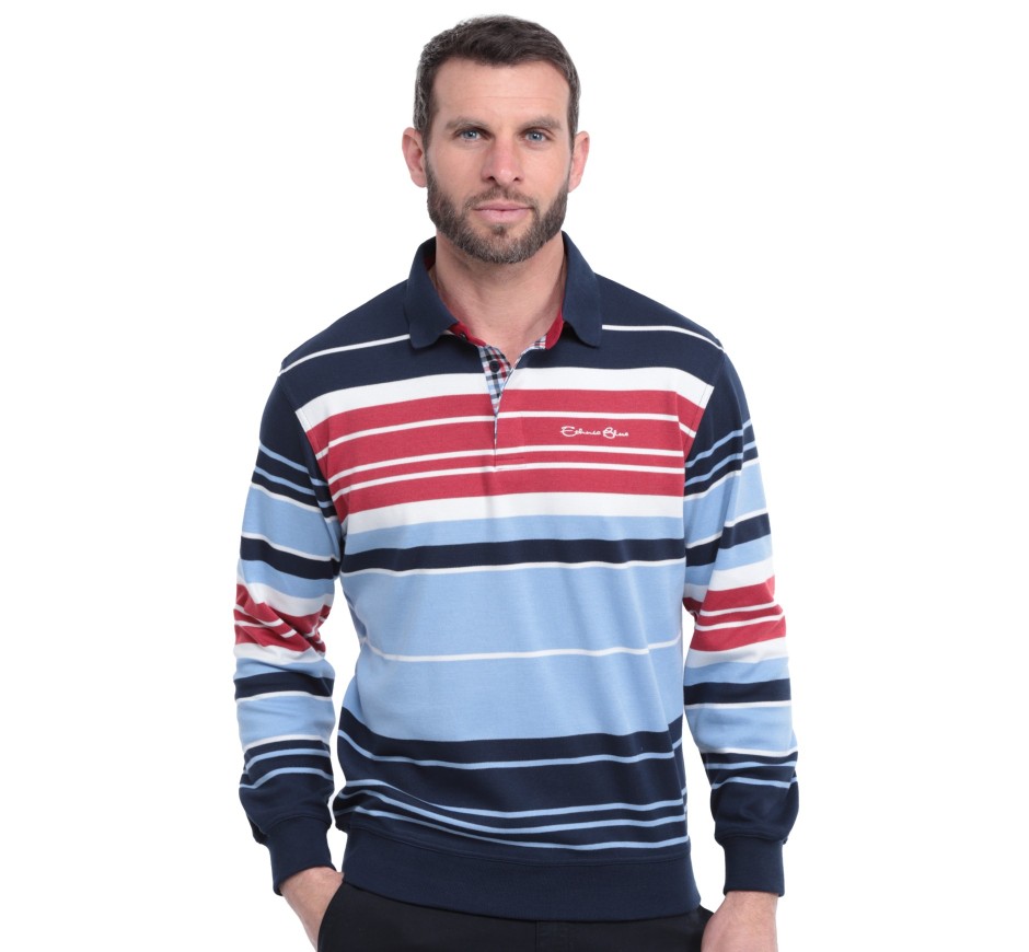 Polo Homme Rayé Maille Fine & Légère - Confort | Ethnic Blue