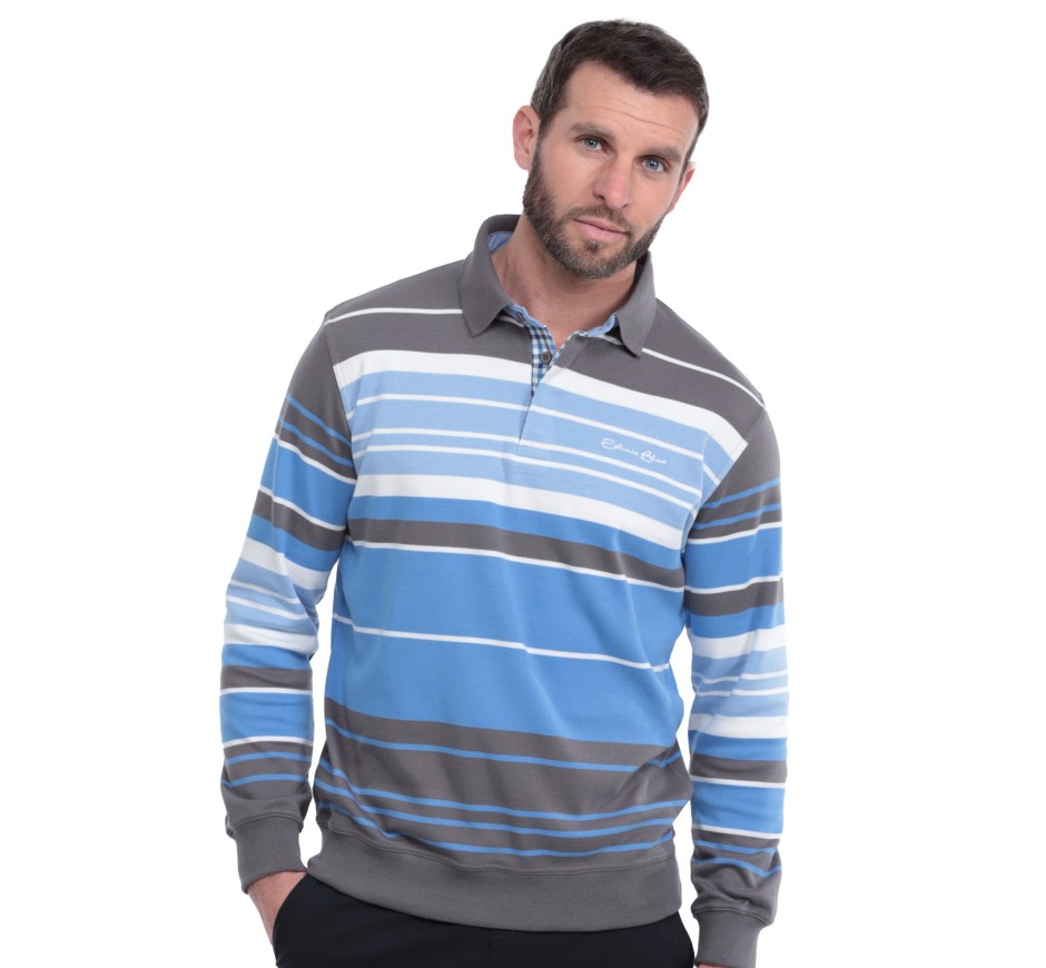 Polo Homme Rayé Maille Fine & Légère - Confort | Ethnic Blue