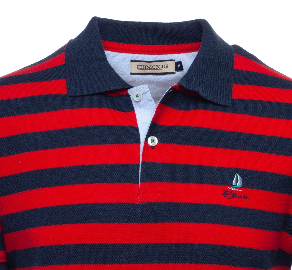 Polo Rayé – Maille Piquée Confortable | Ethnic Blue