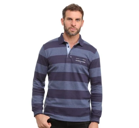 Polo rayé Marine / Bleu