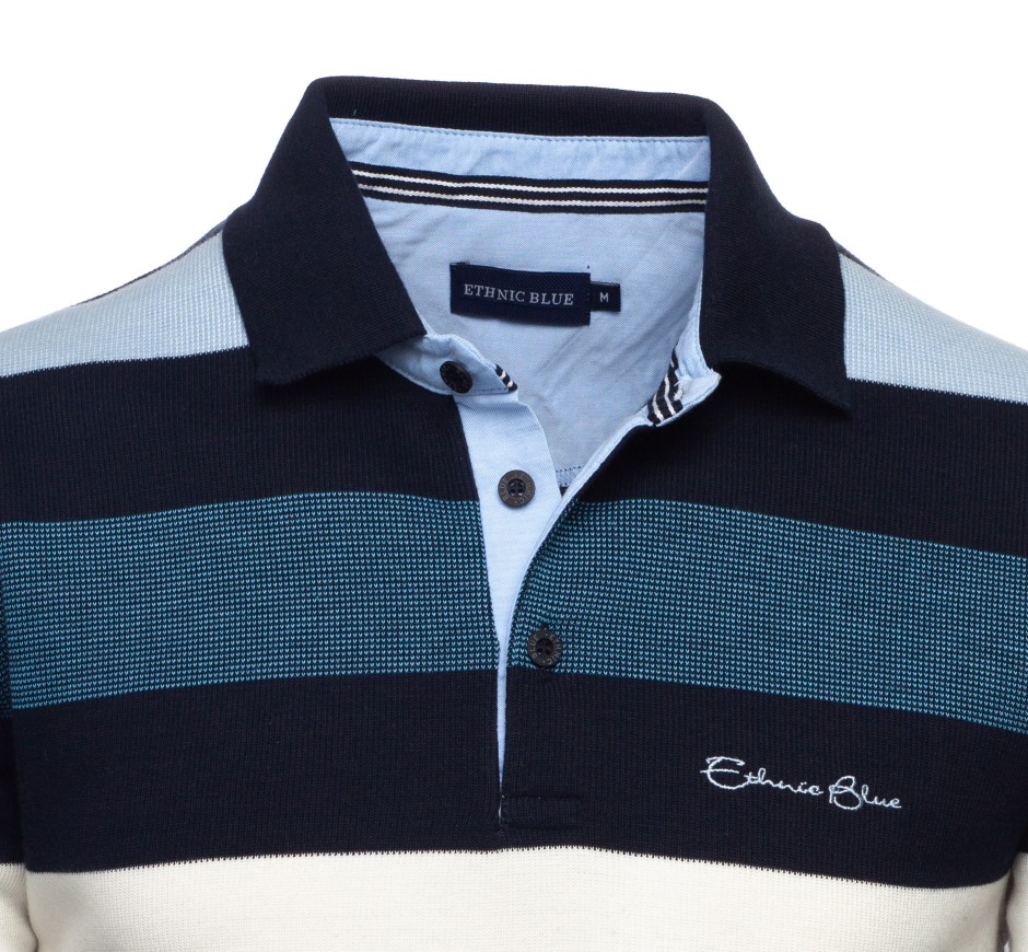 Polo Rayé – Idéal Demi-Saison | Ethnic Blue