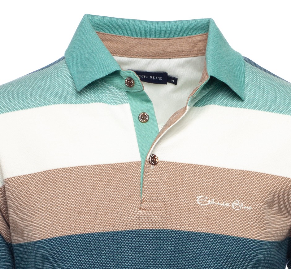Polo Rayé Léger & Doux – Parfait Demi-Saison | Ethnic Blue