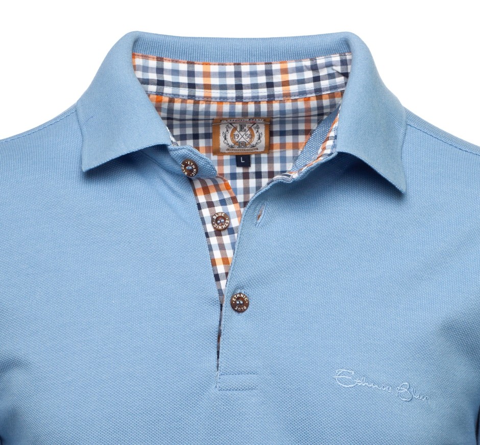 Men's Piqué Polo Shirt - Easy Care Cotton Blend | Ethnic Blue