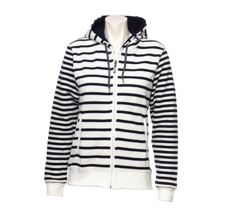 Veste à capuche style marinière