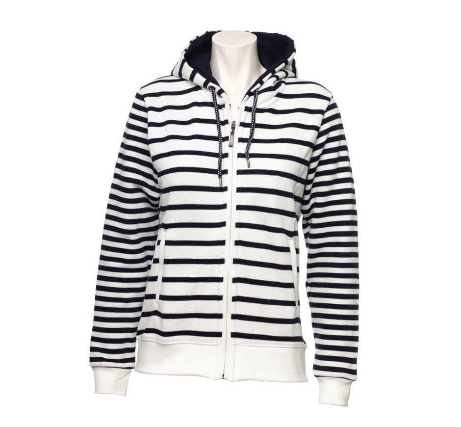 Veste à capuche style marinière