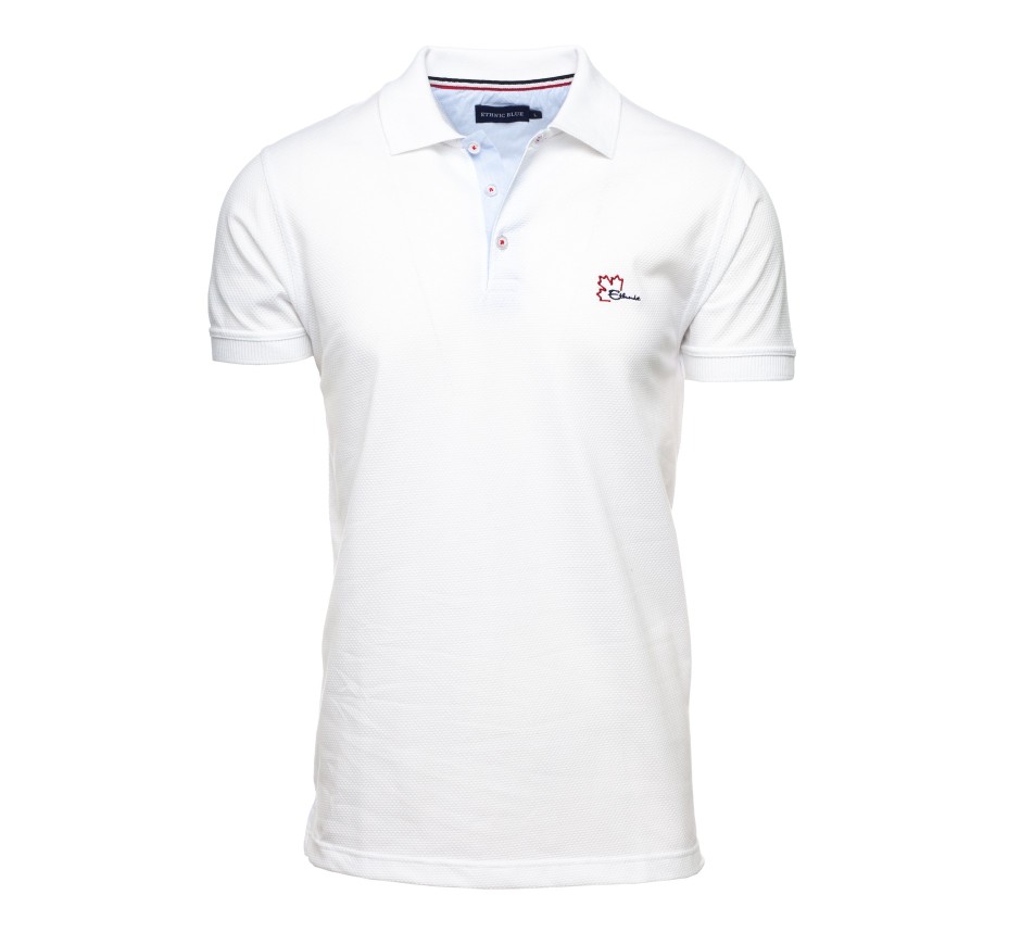 Short sleeve polo-shirt fancy knit