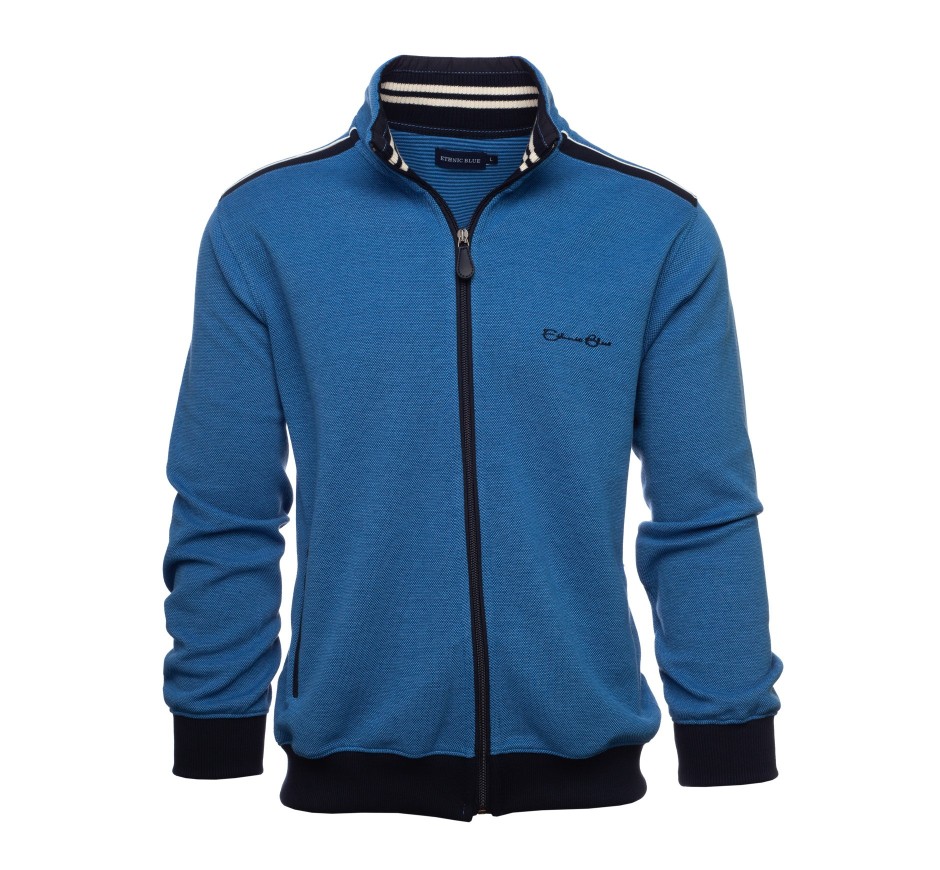 Thick Piqué Knit Zip-Up Jacket - Made in Portugal