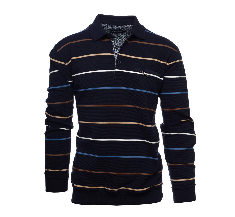 Sweat Col Polo Rouge en Maille Ottoman – Confort et Style