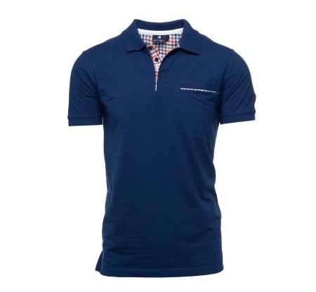 Red Jersey Polo with Checkered Detail - Comfort and Superior Quality
