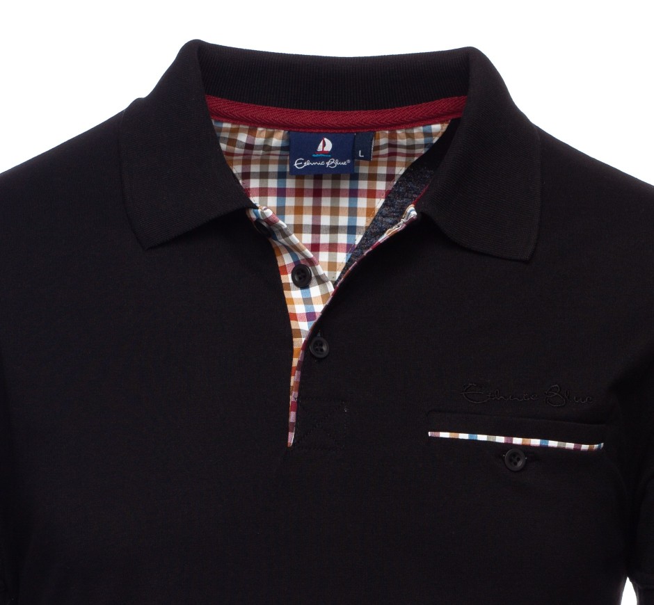 Polo en Jersey Rouge à Détails Carreaux - Confort et Qualité Supérieure