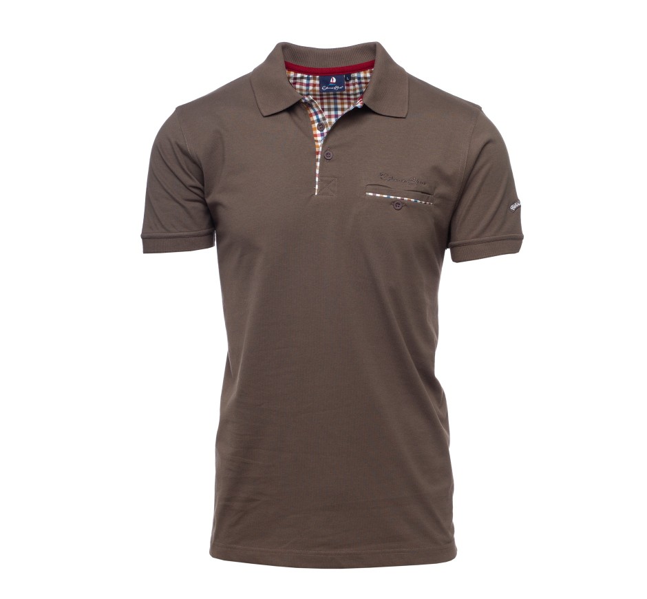 Polo en Jersey Rouge à Détails Carreaux - Confort et Qualité Supérieure