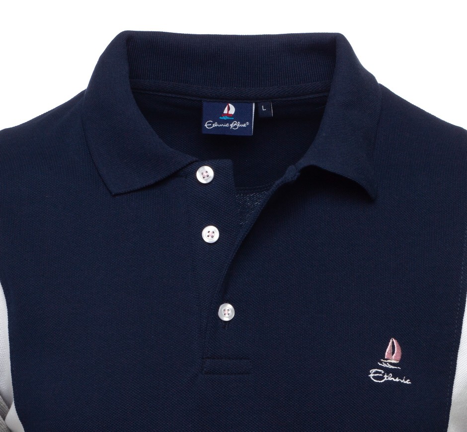 Polo Maille Piquée rayé Ciel - Confort et Style - Fabriqué au Portugal