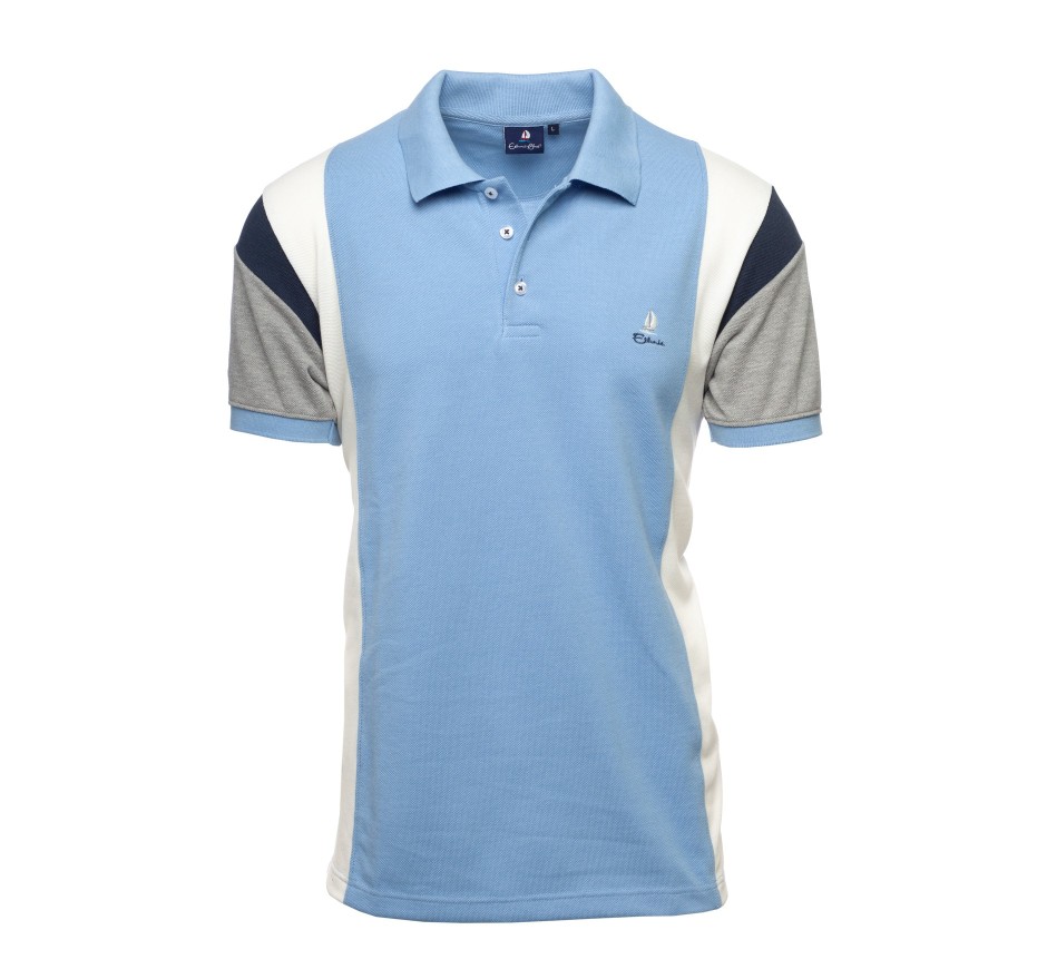 Blue Striped Piqué Polo - Comfort and Style - Made in Portugal