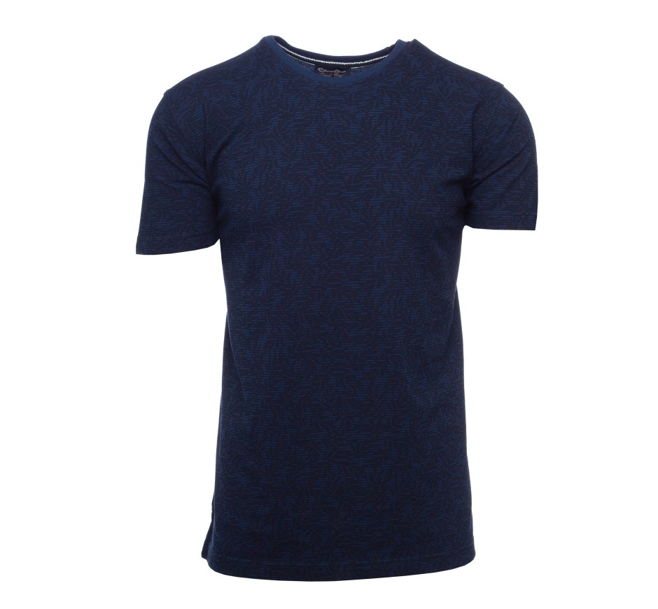 Piqué Knit T-Shirt with Botanical Print and Side Slits – Portuguese Premium Quality