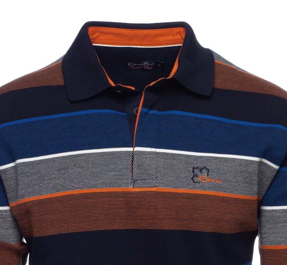 polo rayé homme ROUGE CAMEL ECRU NOIR