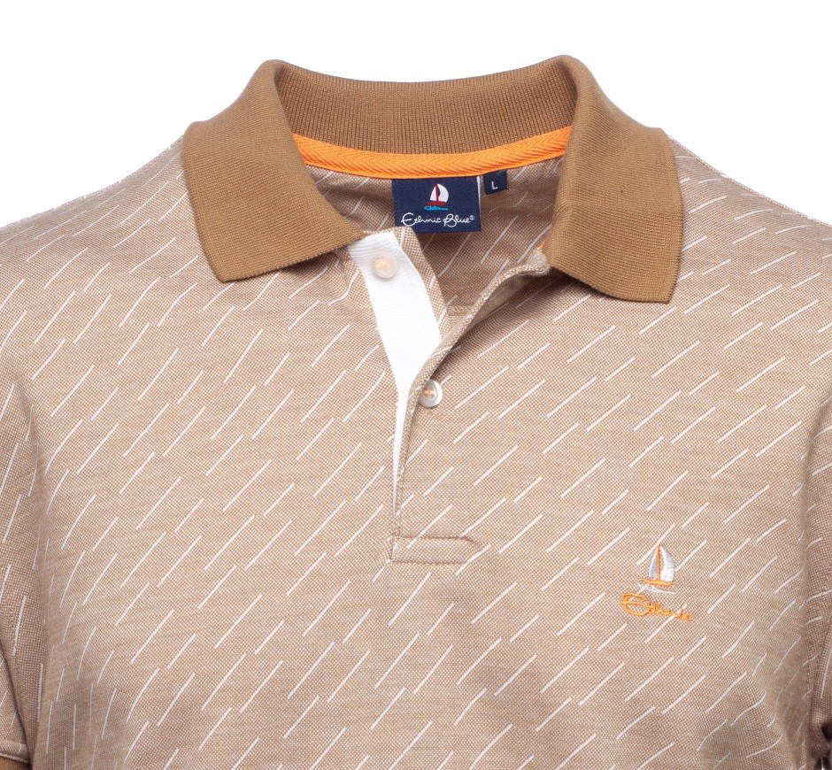 Short-Sleeve Fancy Print Polo - Made in Portugal