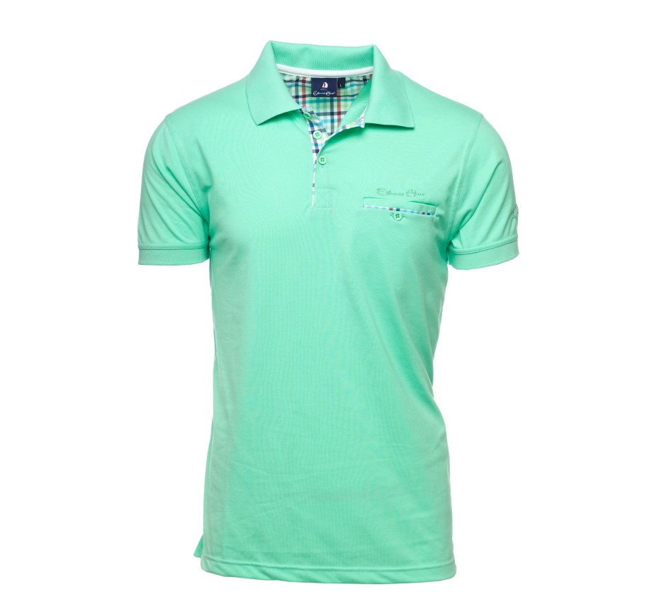 Red Jersey Polo with Checkered Detail - Comfort and Superior Quality