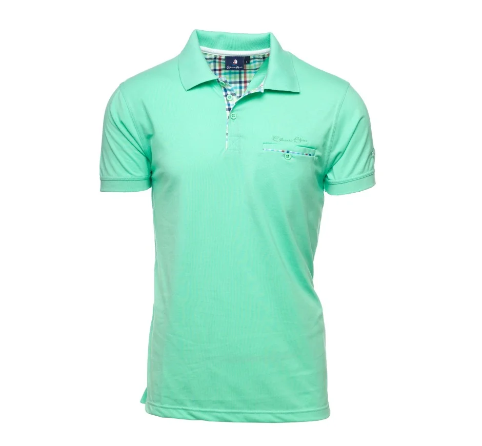 Polo en Jersey Rouge à Détails Carreaux - Confort et Qualité Supérieure