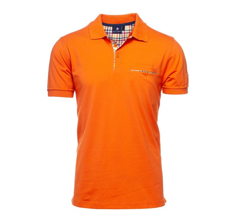 Red Jersey Polo with Checkered Detail - Comfort and Superior Quality