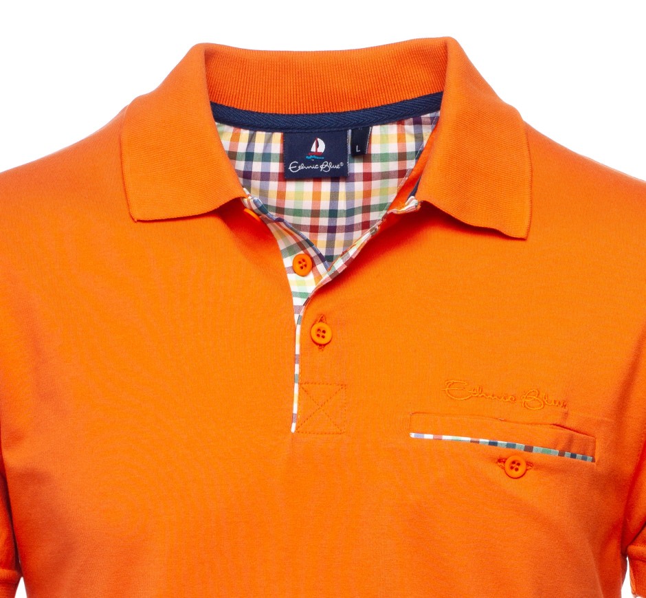 Polo en Jersey Rouge à Détails Carreaux - Confort et Qualité Supérieure