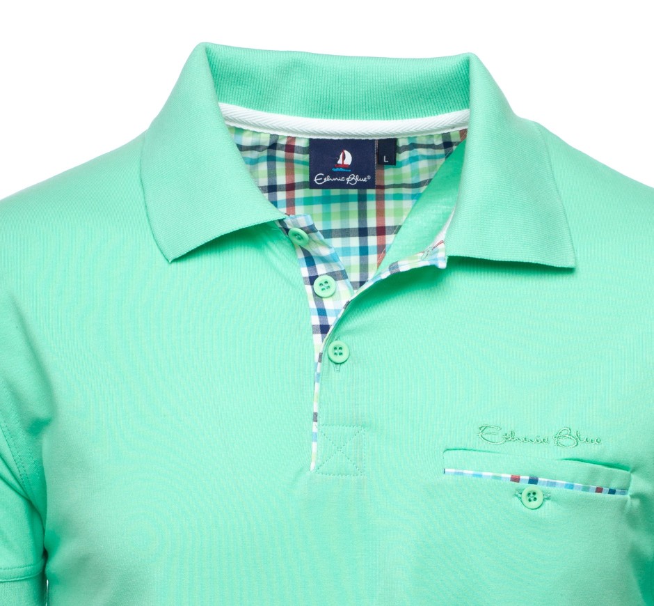 Red Jersey Polo with Checkered Detail - Comfort and Superior Quality
