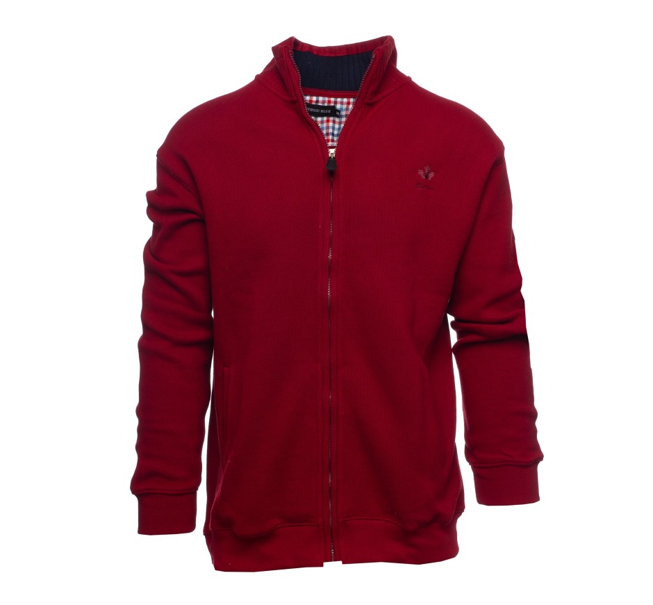 Men's cardigan jacket anthracite brushed knit, pockets