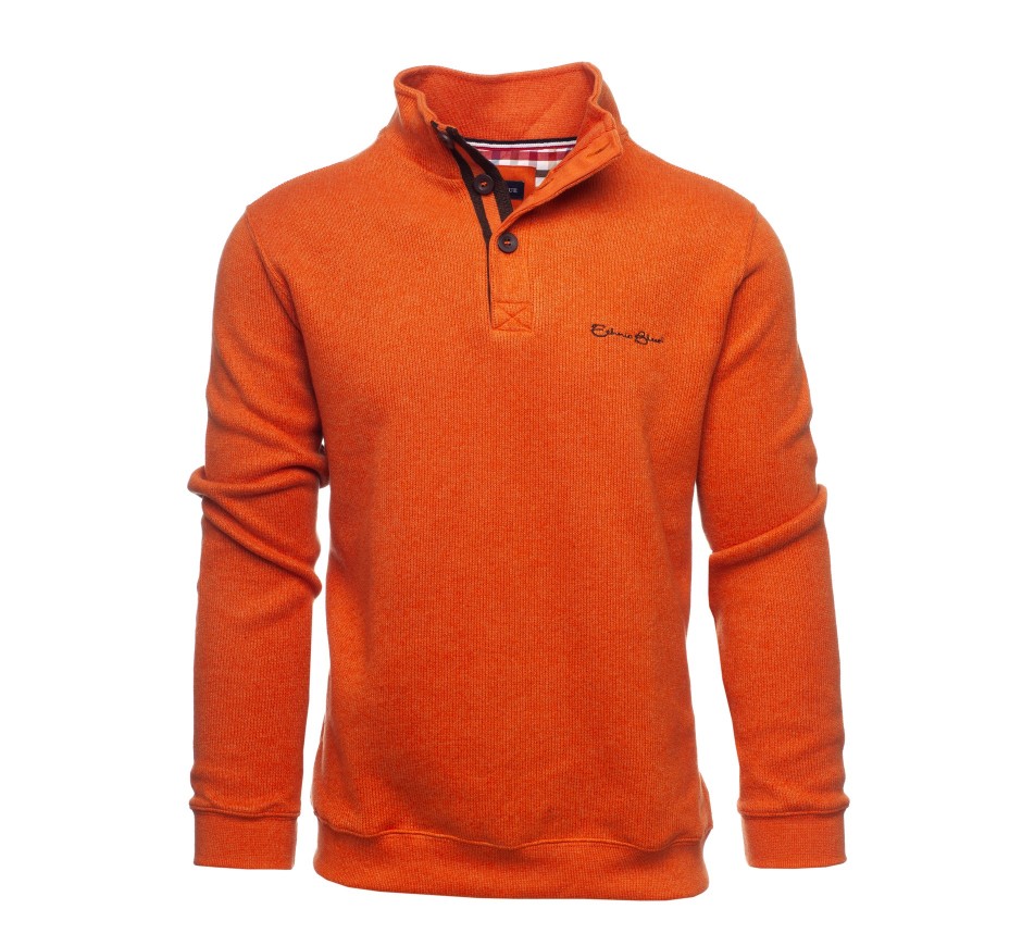 Sweat Signature Homme Col Boutonné - Élégance | Ethnic Blue