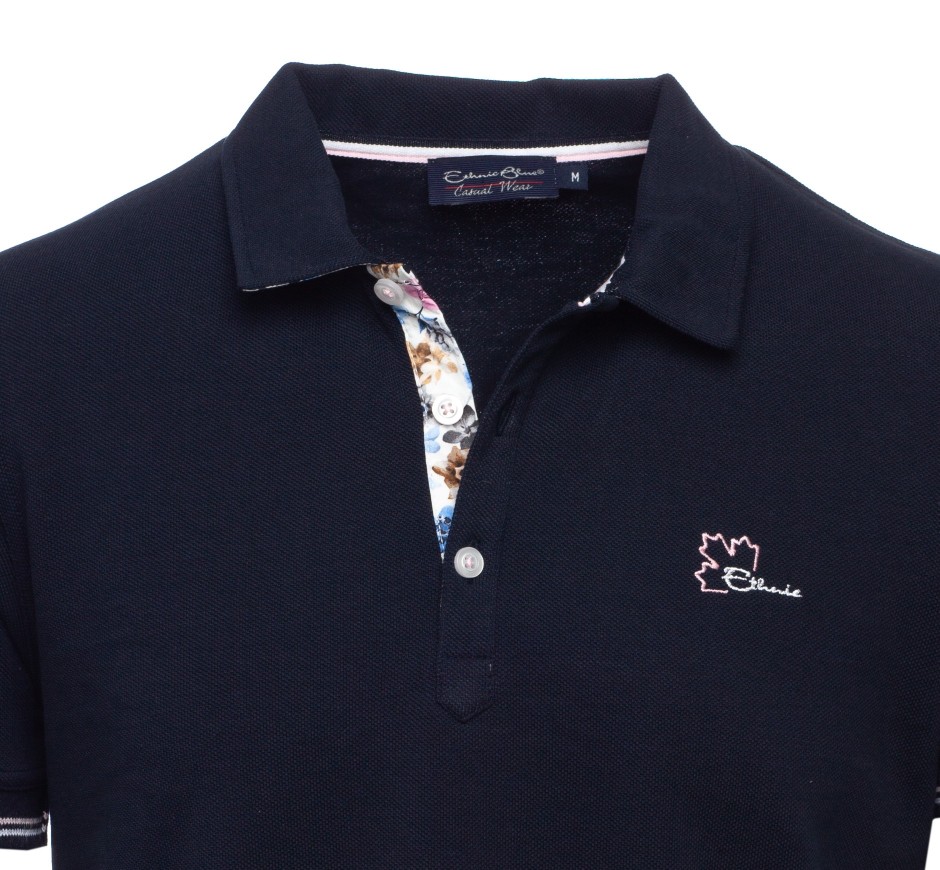 Polo homme en maille piquée col fantaisie – Fabrication Portugal