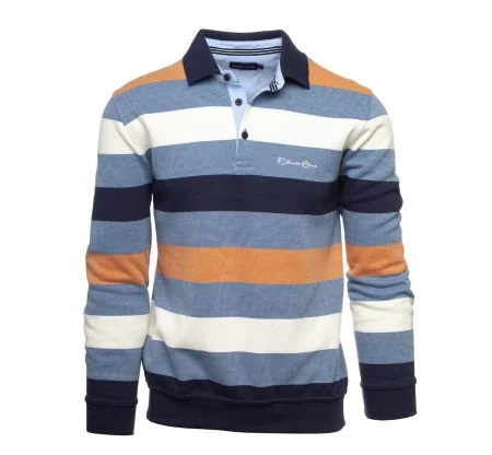Striped Long-Sleeve Polo