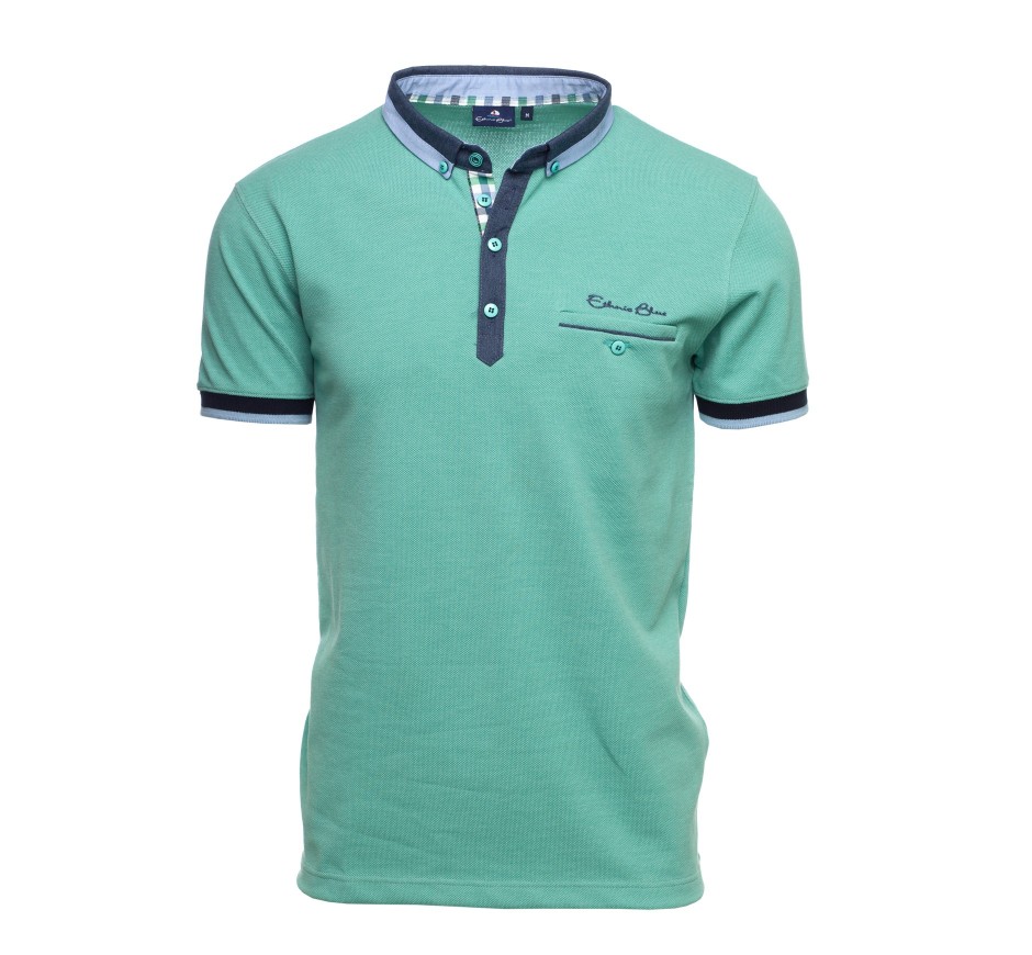 Polo piqué vert d'eau