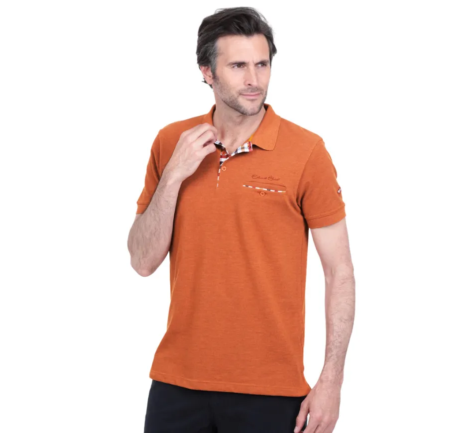 Polo piqué manches courtes uni poche