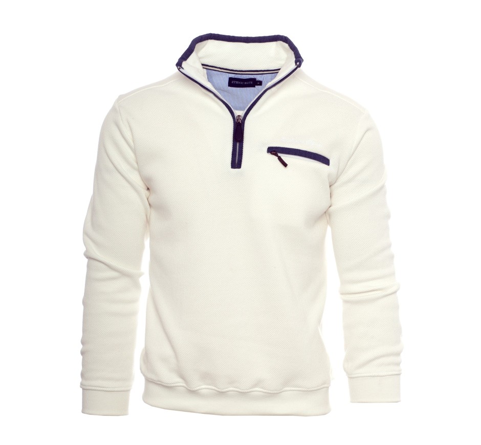 Sweat zip en maille piquée épaisse