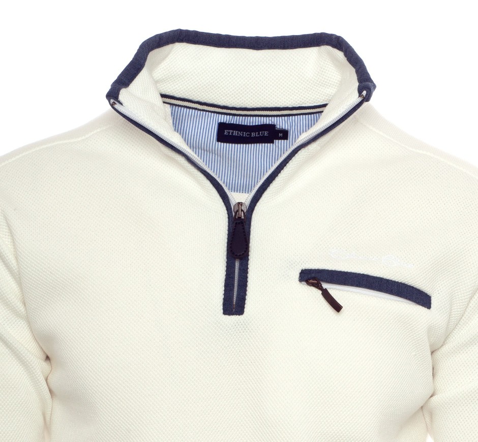 Sweat zippé en maille piquée • Élégance & confort